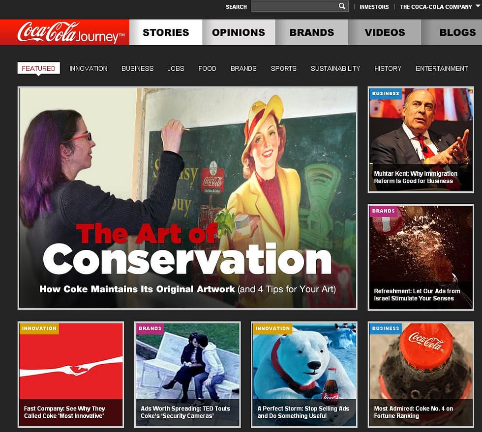 Coca Cola Company - der neue Content Marketing Umsetzung