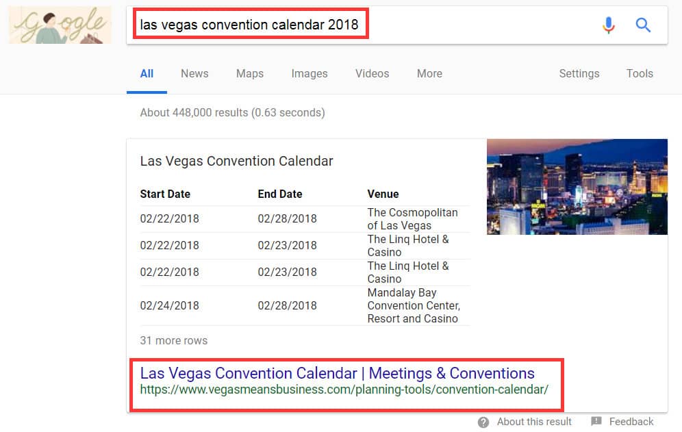 Google Snippets für Events